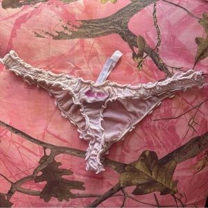 urban outfitters women’s sexy mesh “kiss me” frilly embroidered